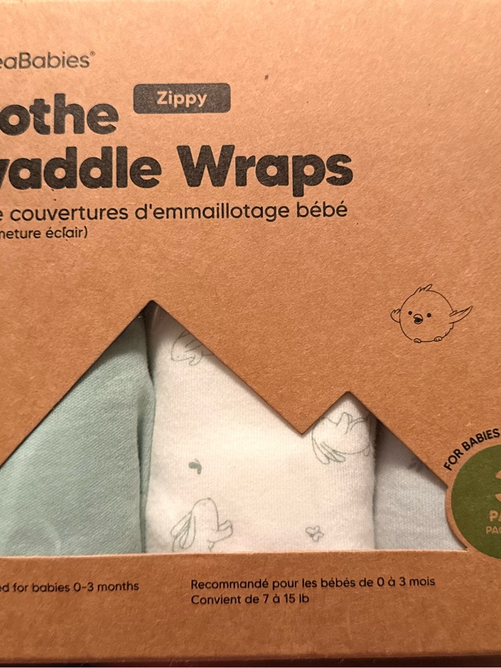 KeaBaby-SootheSwaddle Wraps - Sage & White - (Brand: )